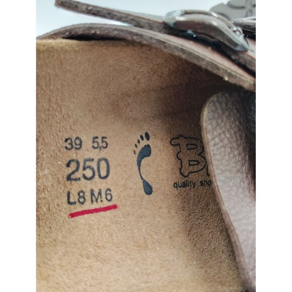 Birki's Vintage Camden Double Strap Brown Leather Clogs With Adjustable Straps & - Picture 2 of 4